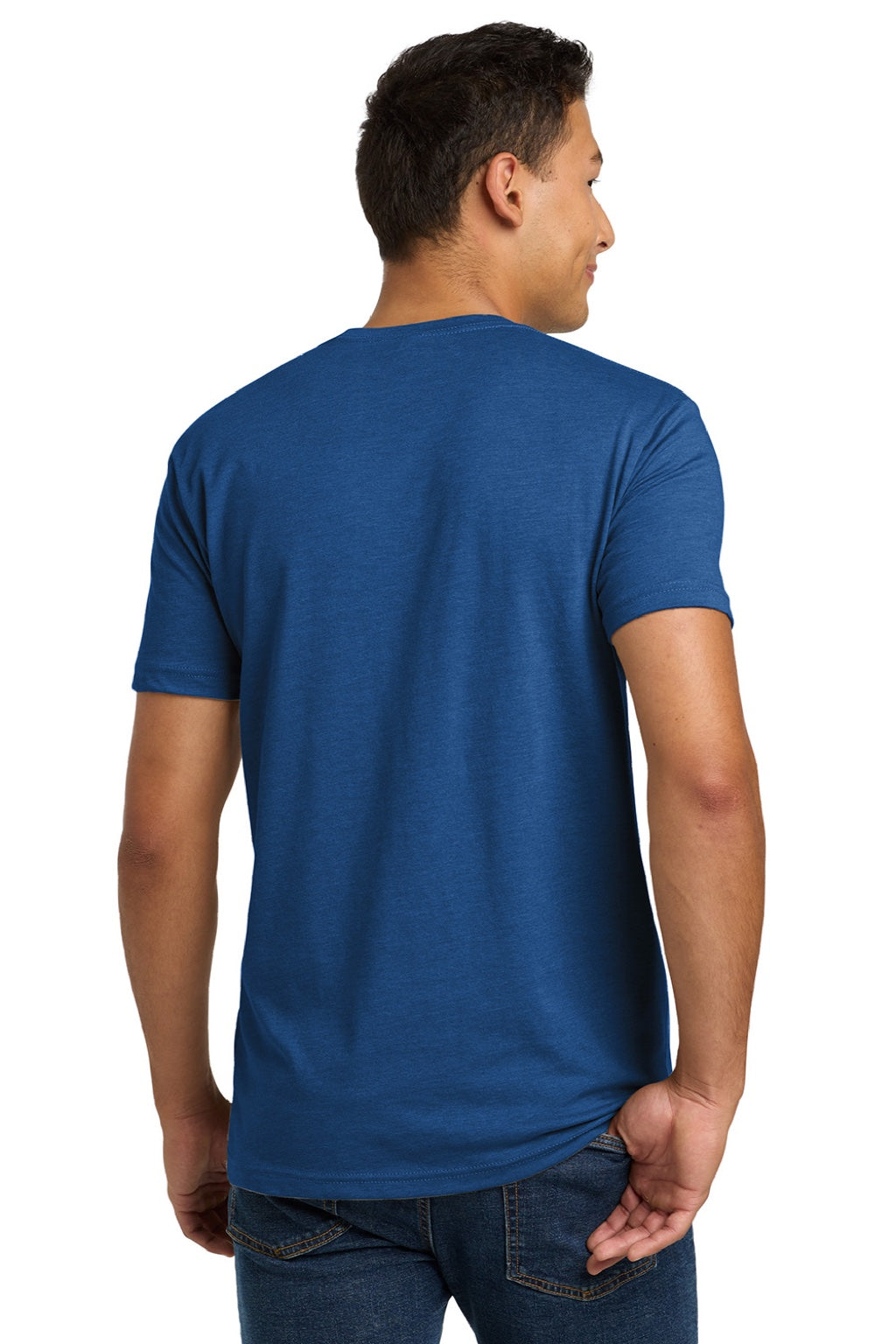 Next Level NL6210/6210 Mens CVC Jersey Short Sleeve Crewneck T-Shirt Royal Blue Model Back