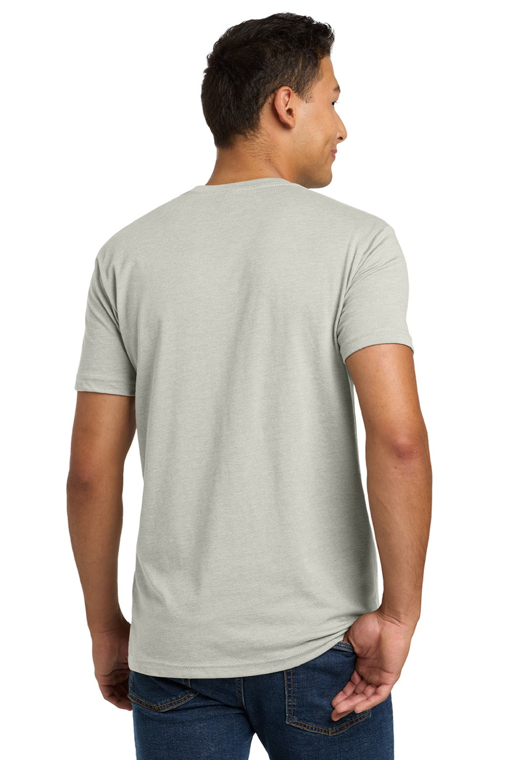 Next Level NL6210/6210 Mens CVC Jersey Short Sleeve Crewneck T-Shirt Sand Model Back