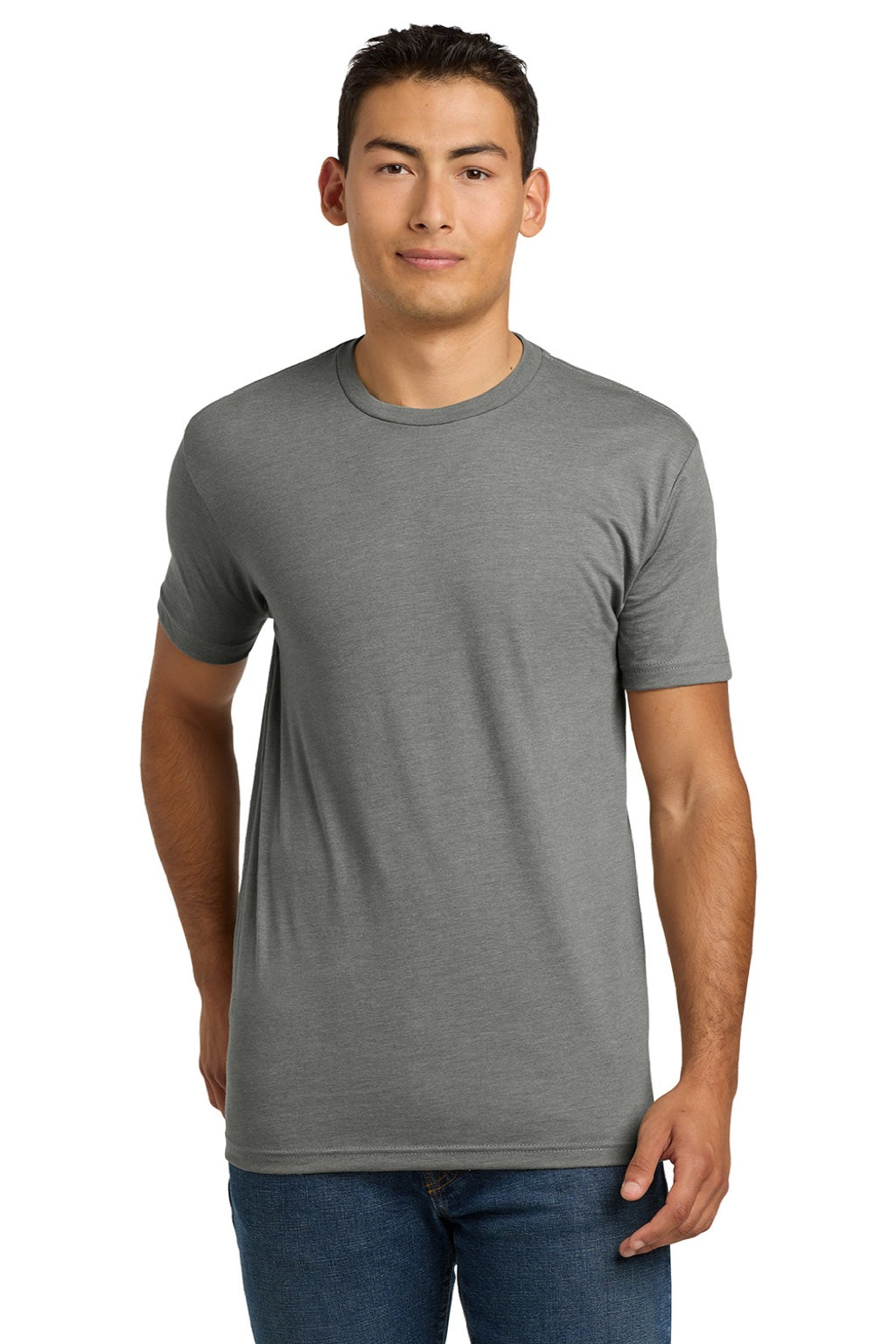 Next Level NL6210/6210 Mens CVC Jersey Short Sleeve Crewneck T-Shirt Stone Grey Model Front