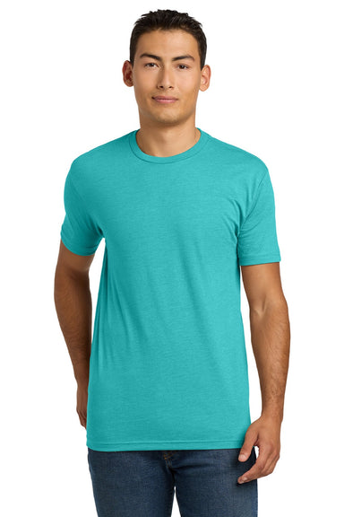 Next Level NL6210/6210 Mens CVC Jersey Short Sleeve Crewneck T-Shirt Tahiti Blue Model Front