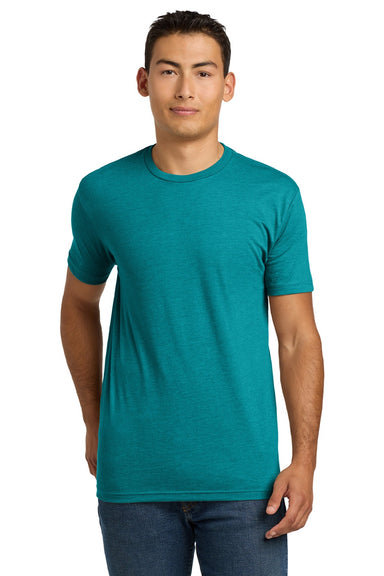 Next Level NL6210/6210 Mens CVC Jersey Short Sleeve Crewneck T-Shirt Teal Blue Model Front