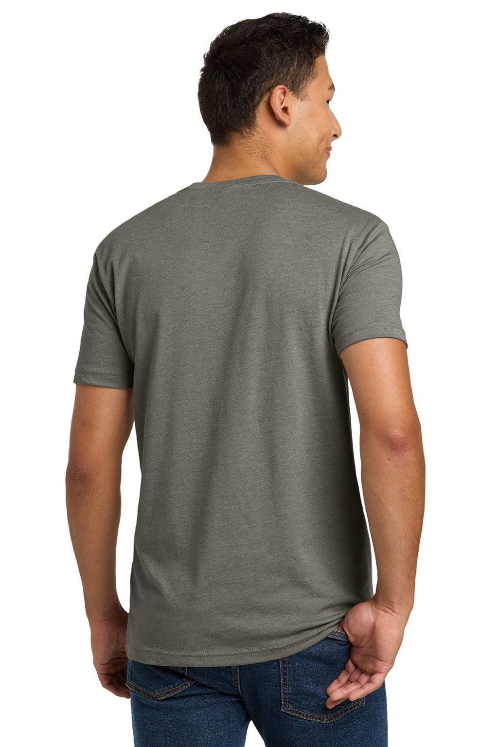 Next Level NL6210/6210 Mens CVC Jersey Short Sleeve Crewneck T-Shirt Warm Grey Model Back
