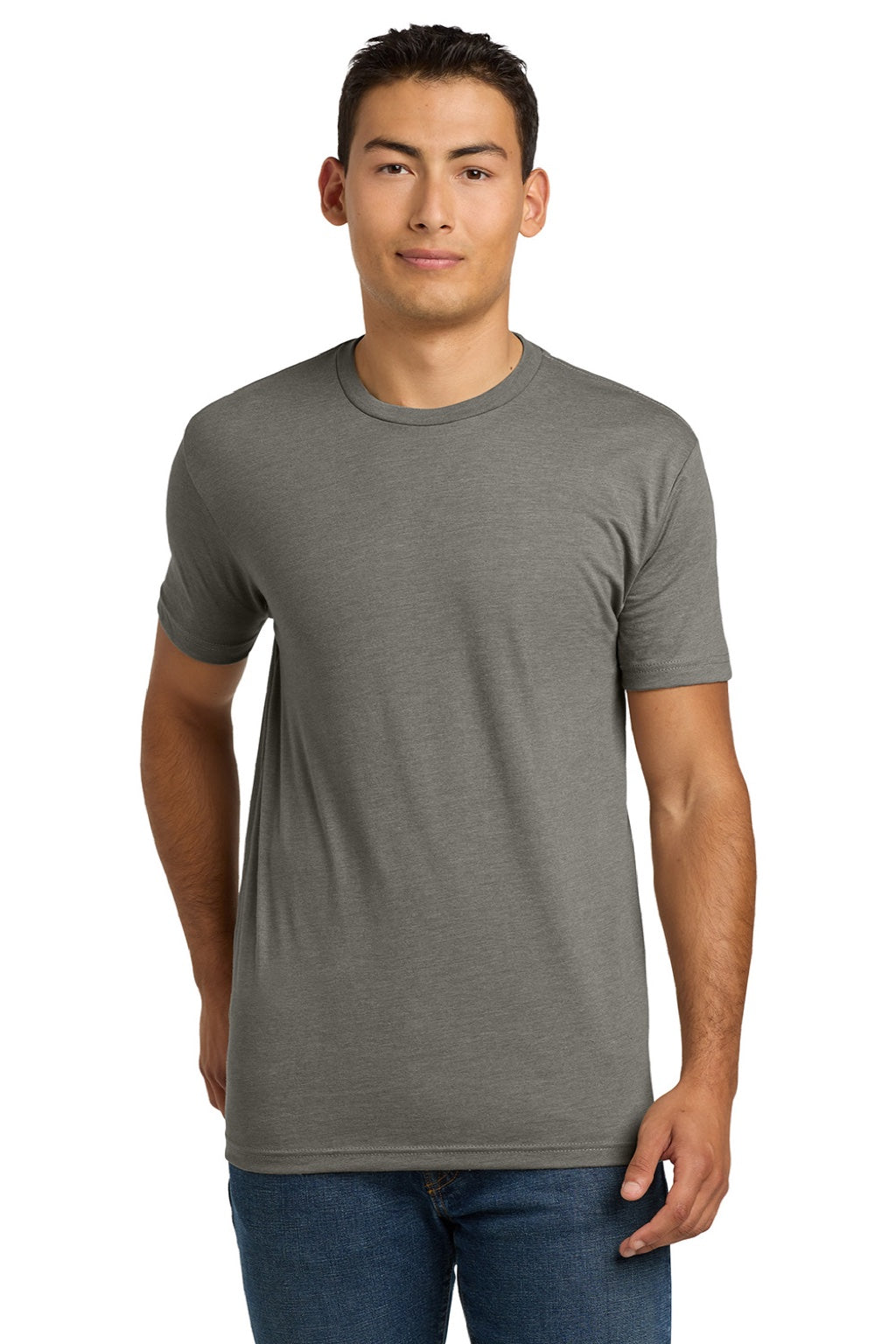 Next Level NL6210/6210 Mens CVC Jersey Short Sleeve Crewneck T-Shirt Warm Grey Model Front