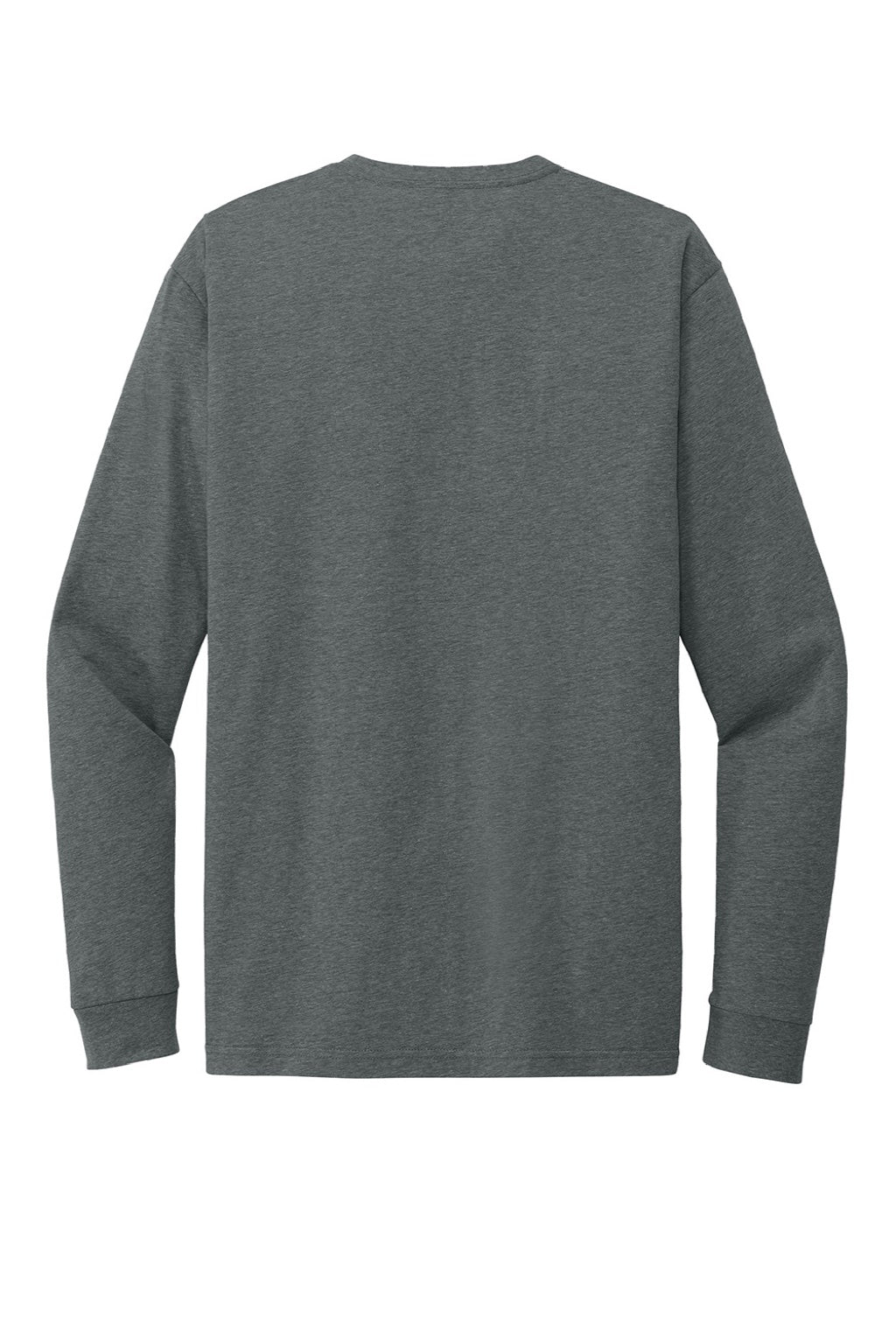 Next Level NL6211 Mens CVC Long Sleeve Crewneck T-Shirt Heather Heavy Metal Grey Flat Back