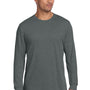 Next Level Mens CVC Long Sleeve Crewneck T-Shirt - Heather Heavy Metal Grey