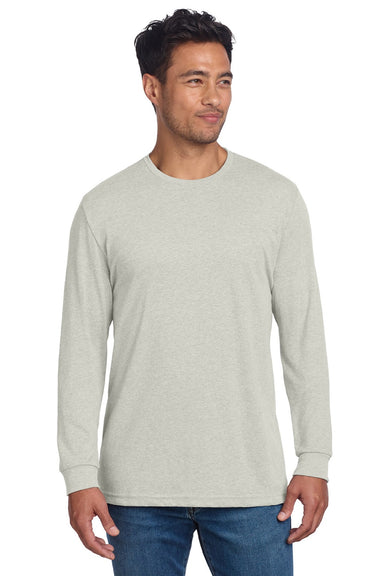 Next Level NL6211 Mens CVC Long Sleeve Crewneck T-Shirt Sand Model Front