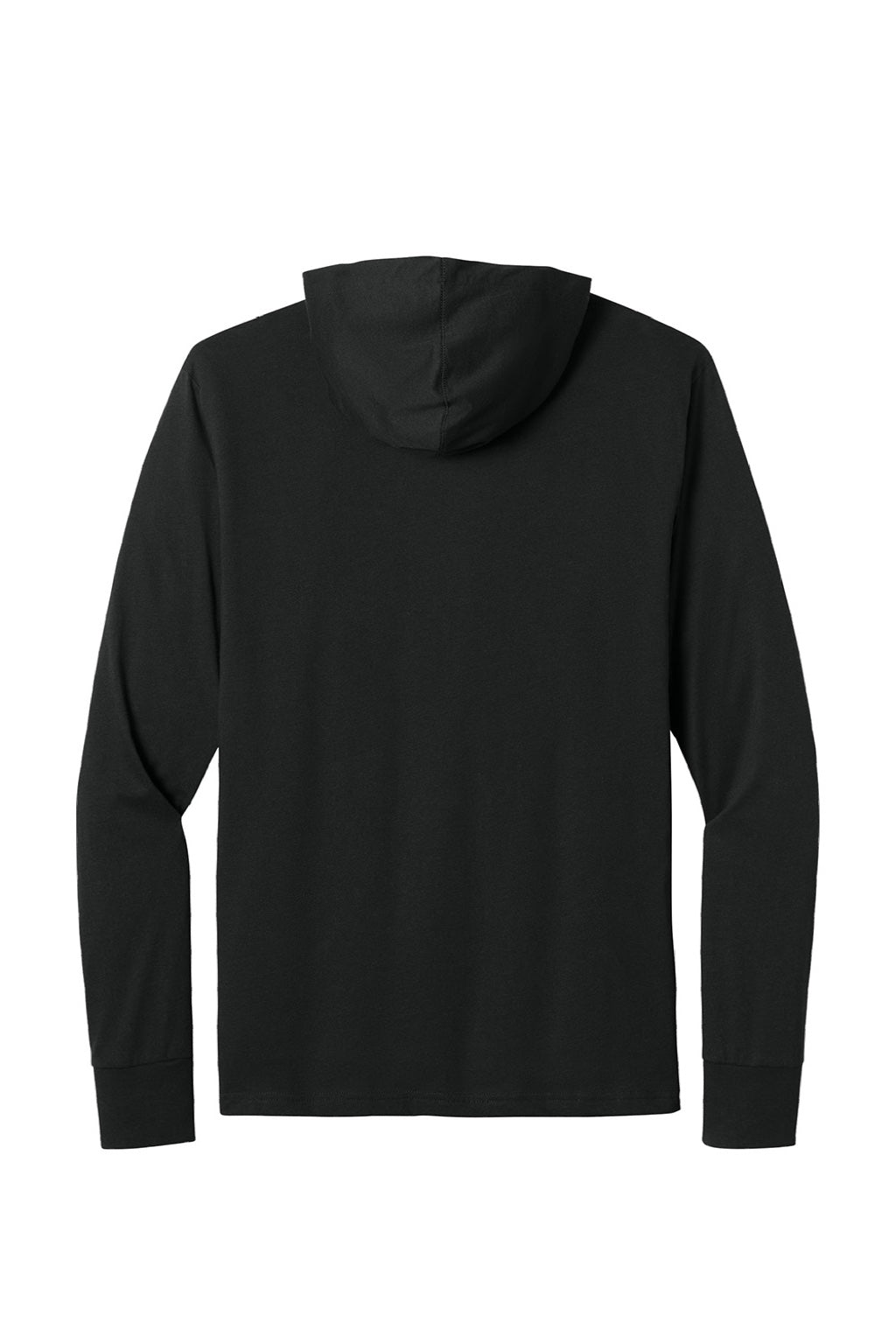 Next Level NL6221 Mens CVC Long Sleeve Hooded T-Shirt Hoodie Black Flat Back