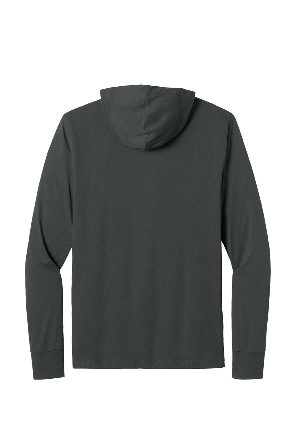 Next Level NL6221 Mens CVC Long Sleeve Hooded T-Shirt Hoodie Charcoal Grey Flat Back