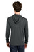 Next Level NL6221 Mens CVC Long Sleeve Hooded T-Shirt Hoodie Charcoal Grey Model Back