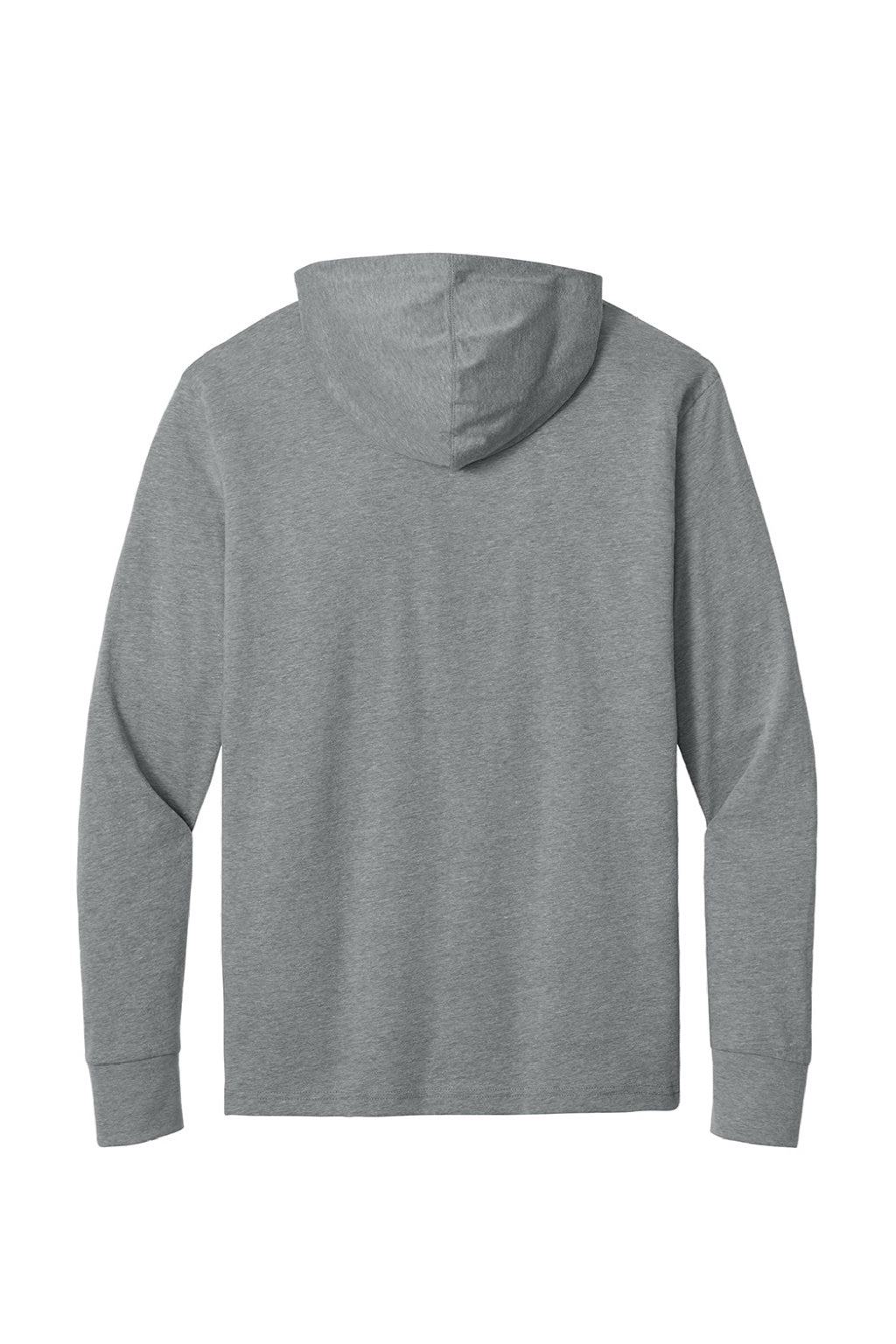 Next Level NL6221 Mens CVC Long Sleeve Hooded T-Shirt Hoodie Heather Dark Grey Flat Back