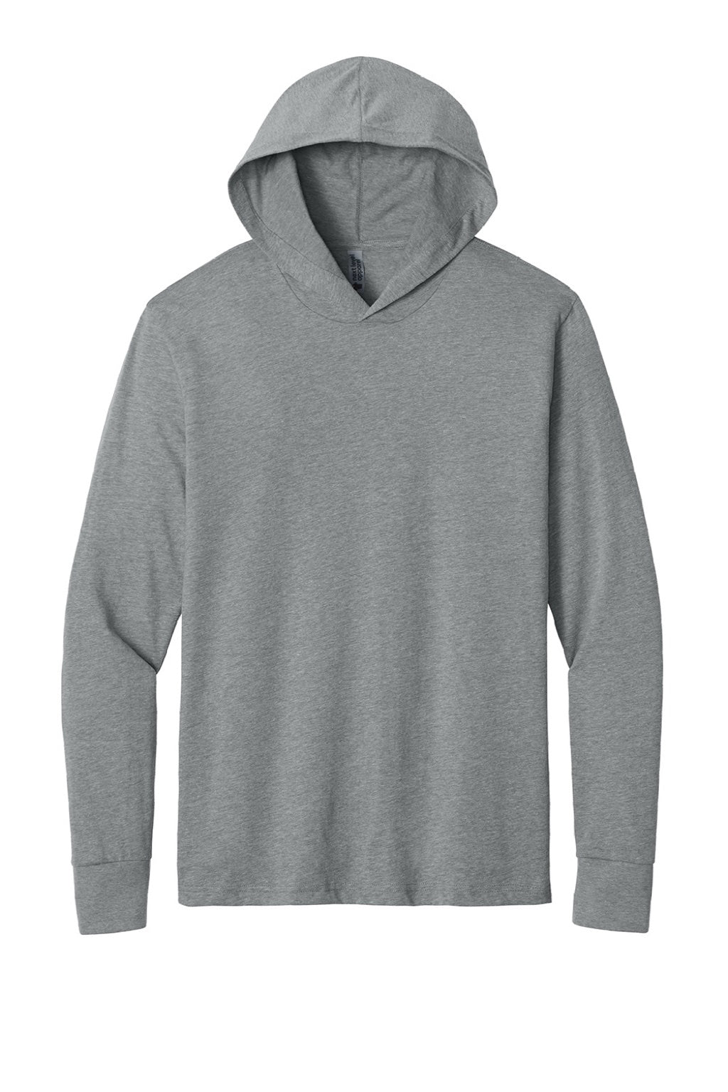 Next Level NL6221 Mens CVC Long Sleeve Hooded T-Shirt Hoodie Heather Dark Grey Flat Front