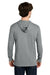 Next Level NL6221 Mens CVC Long Sleeve Hooded T-Shirt Hoodie Heather Dark Grey Model Back
