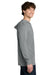 Next Level NL6221 Mens CVC Long Sleeve Hooded T-Shirt Hoodie Heather Dark Grey Model Side