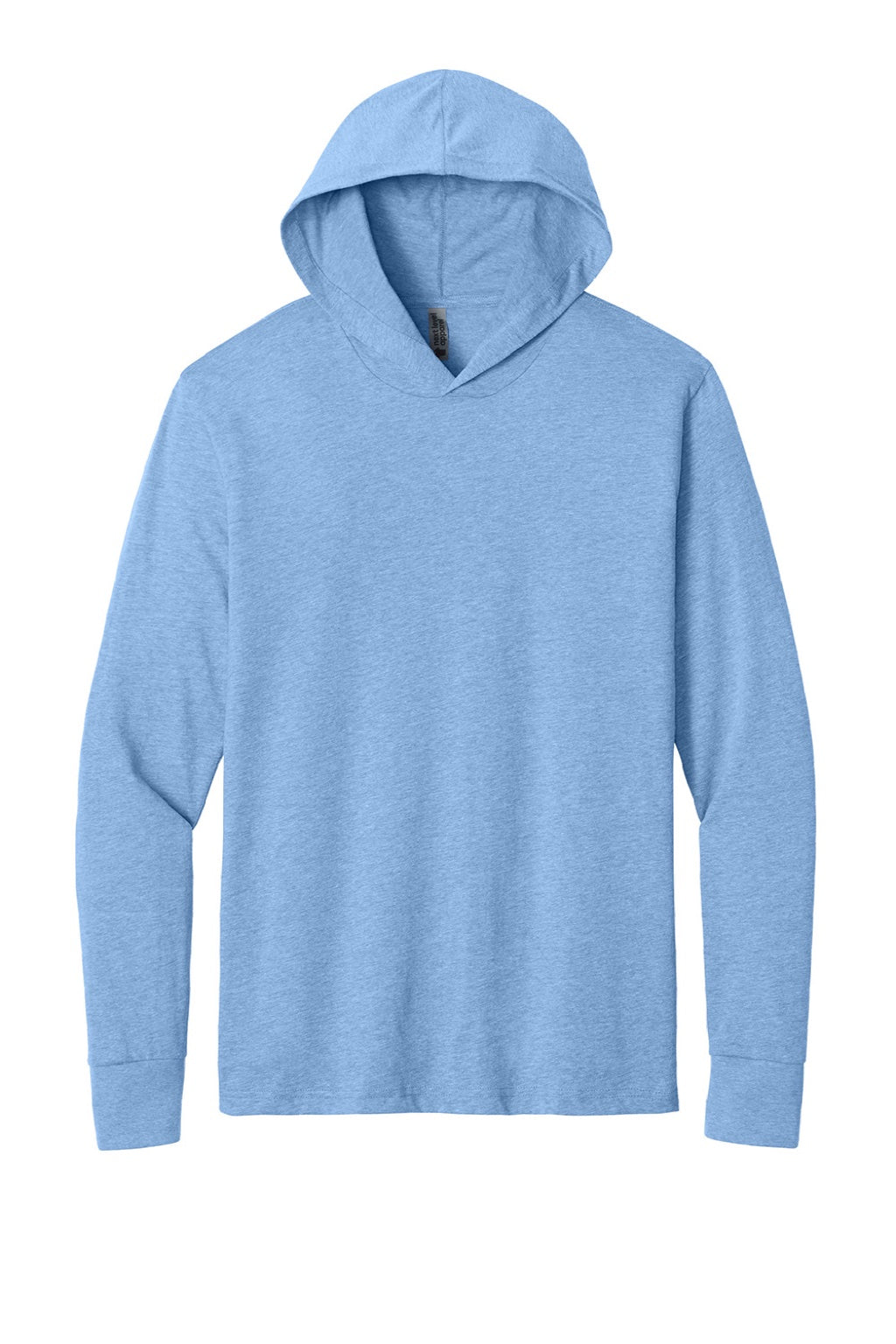 Next Level NL6221 Mens CVC Long Sleeve Hooded T-Shirt Hoodie Heather Columbia Blue Flat Front