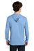 Next Level NL6221 Mens CVC Long Sleeve Hooded T-Shirt Hoodie Heather Columbia Blue Model Back