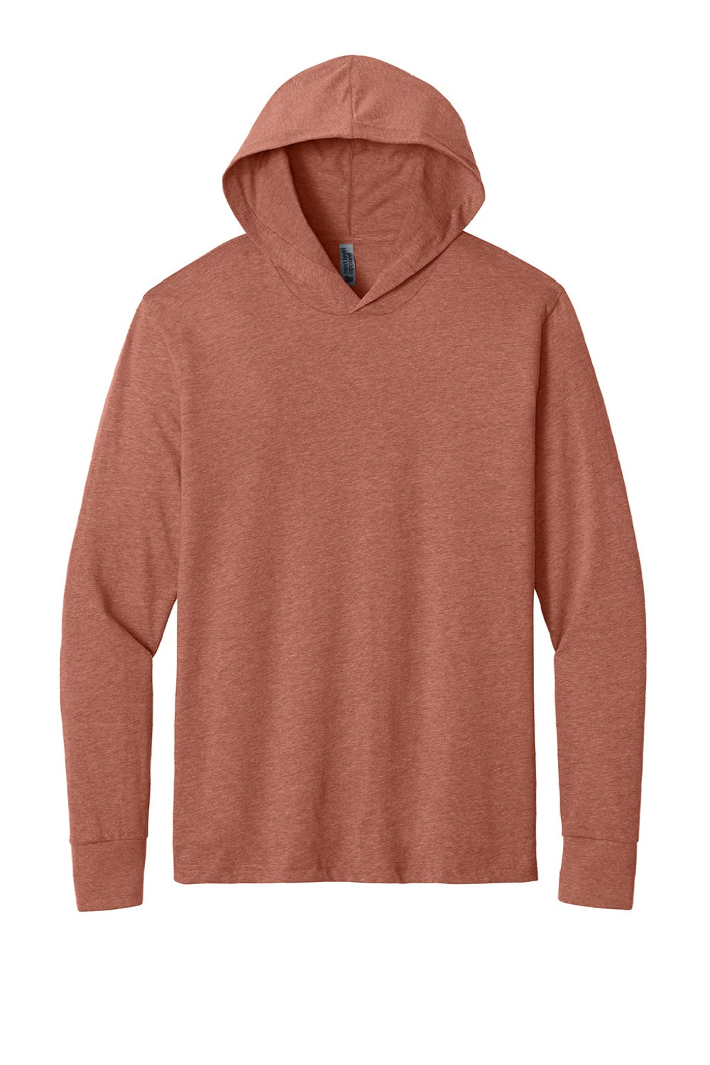 Next Level NL6221 Mens CVC Long Sleeve Hooded T-Shirt Hoodie Heather Redwood Flat Front
