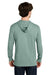 Next Level NL6221 Mens CVC Long Sleeve Hooded T-Shirt Hoodie Heather Seafoam Green Model Back