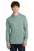 Next Level NL6221 Mens CVC Long Sleeve Hooded T-Shirt Hoodie Heather Seafoam Green Model Front