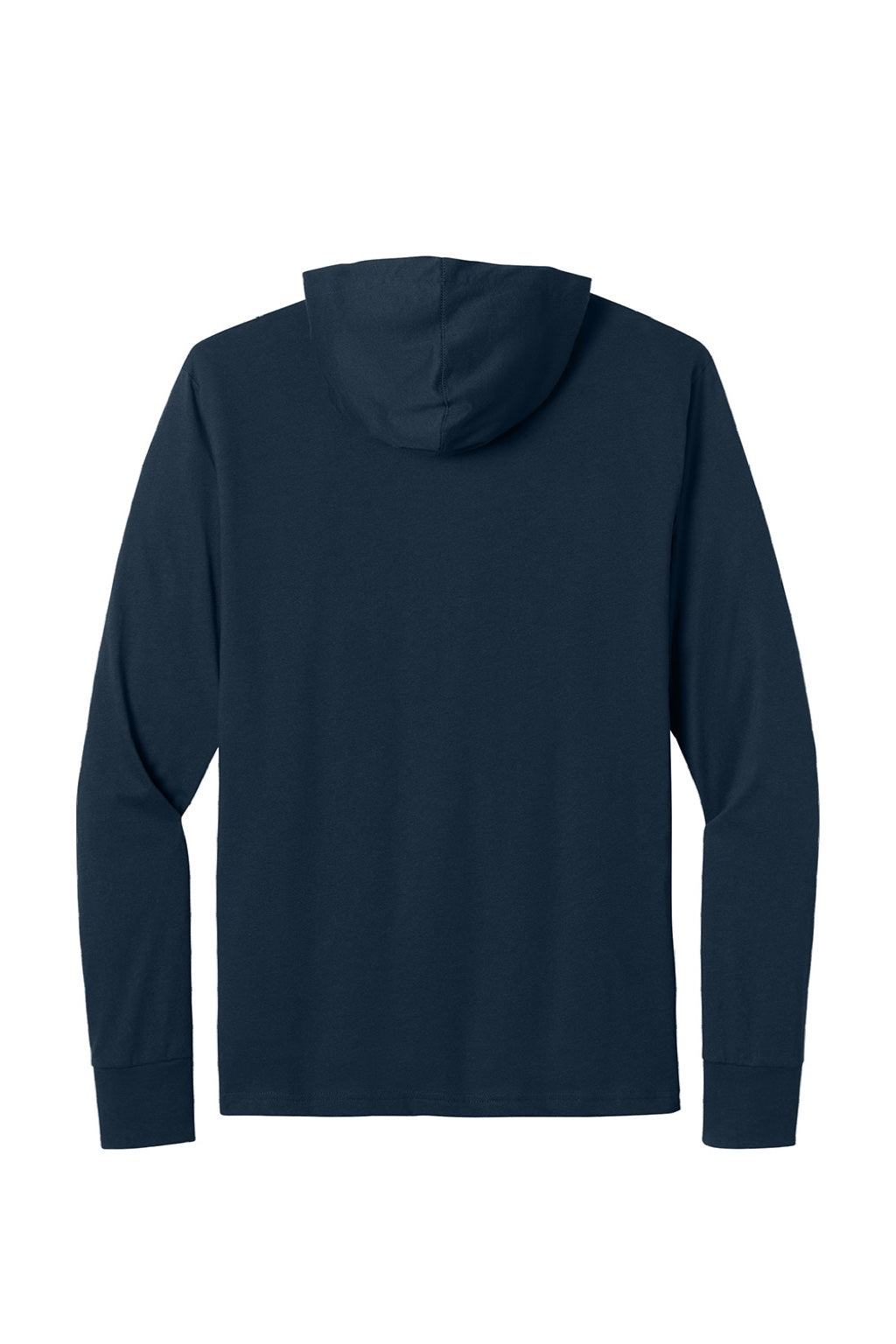 Next Level NL6221 Mens CVC Long Sleeve Hooded T-Shirt Hoodie Midnight Navy Blue Flat Back