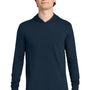 Next Level Mens CVC Long Sleeve Hooded T-Shirt Hoodie - Midnight Navy Blue - NEW