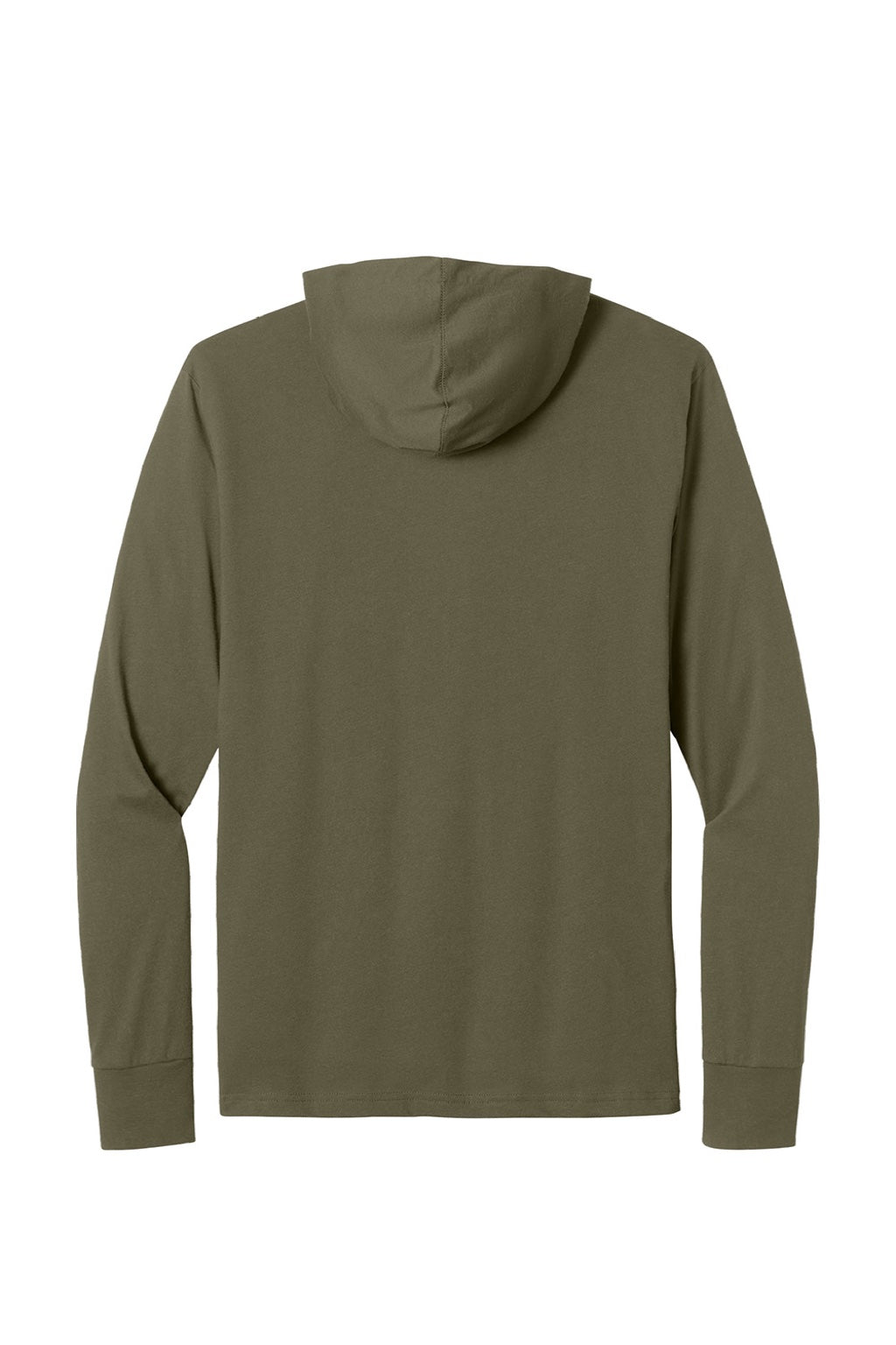 Next Level NL6221 Mens CVC Long Sleeve Hooded T-Shirt Hoodie Military Green Flat Back
