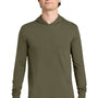 Next Level Mens CVC Long Sleeve Hooded T-Shirt Hoodie - Military Green - NEW
