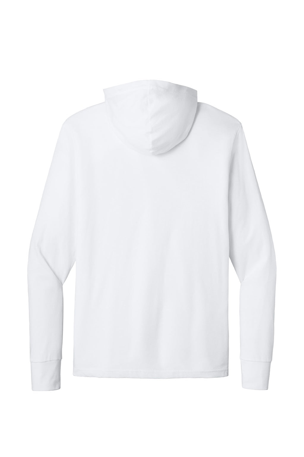 Next Level NL6221 Mens CVC Long Sleeve Hooded T-Shirt Hoodie White Flat Back