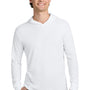 Next Level Mens CVC Long Sleeve Hooded T-Shirt Hoodie - White - NEW