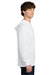 Next Level NL6221 Mens CVC Long Sleeve Hooded T-Shirt Hoodie White Model Side