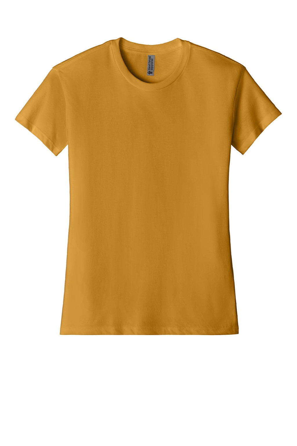 Next Level 6600 Womens Relaxed CVC Short Sleeve Crewneck T-Shirt Antique Gold Flat Front