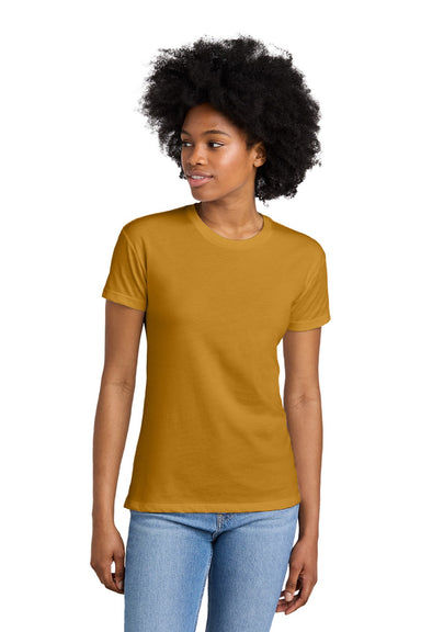 Next Level 6600 Womens Relaxed CVC Short Sleeve Crewneck T-Shirt Antique Gold Model Front