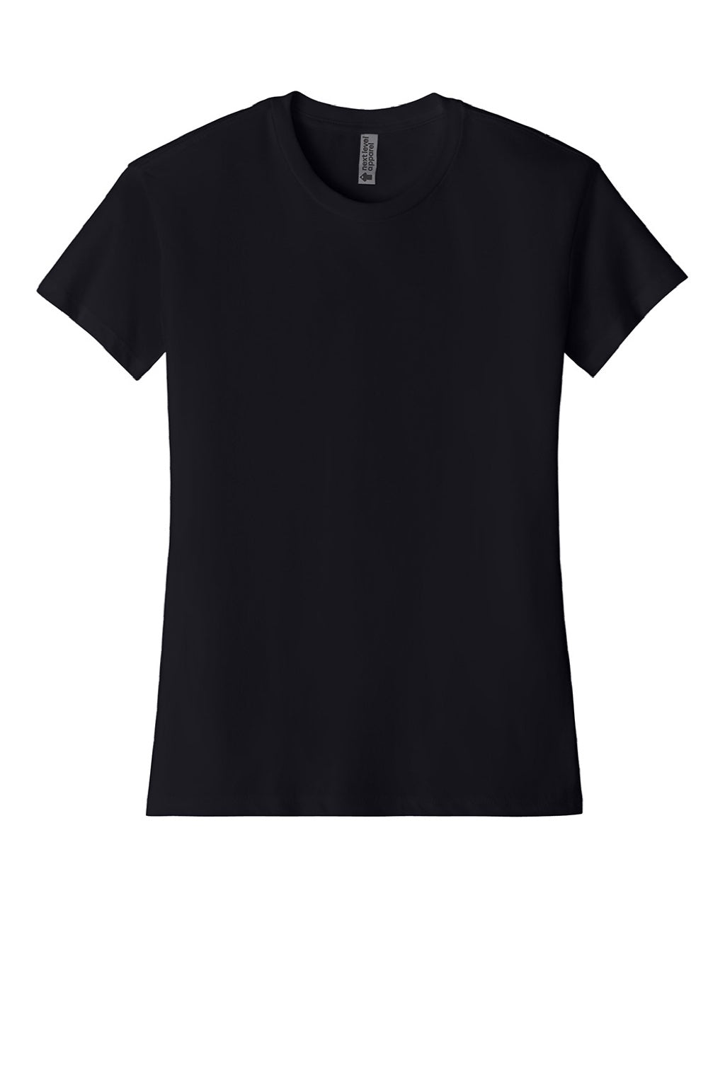 Next Level 6600 Womens Relaxed CVC Short Sleeve Crewneck T-Shirt Black Flat Front