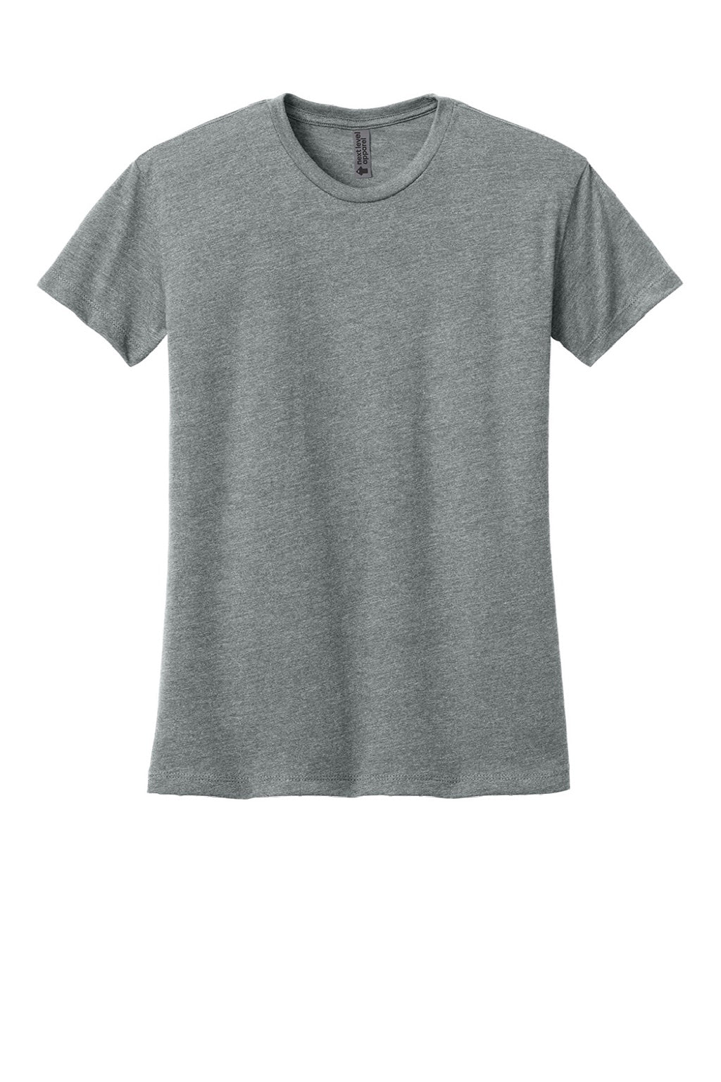 Next Level 6600 Womens Relaxed CVC Short Sleeve Crewneck T-Shirt Heather Dark Grey Flat Front