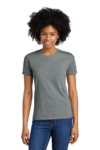 Next Level 6600 Womens Relaxed CVC Short Sleeve Crewneck T-Shirt Heather Dark Grey Model Front