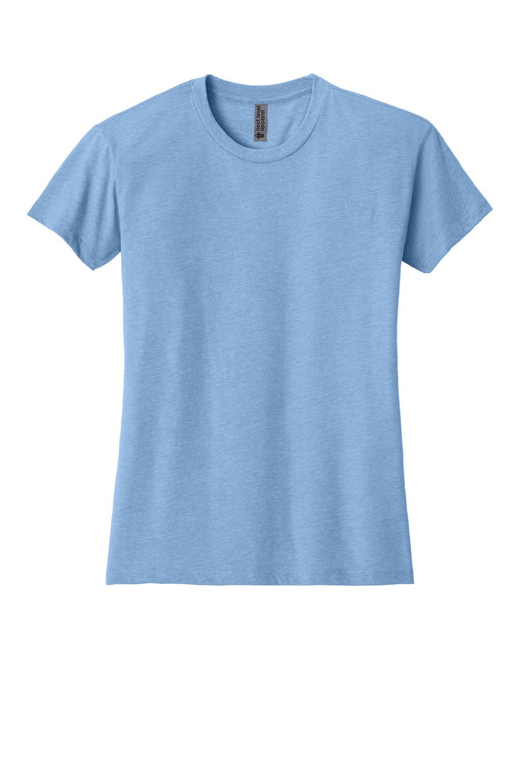 Next Level 6600 Womens Relaxed CVC Short Sleeve Crewneck T-Shirt Heather Columbia Blue Flat Front