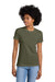 Next Level 6600 Womens Relaxed CVC Short Sleeve Crewneck T-Shirt Military Green Model Front