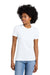 Next Level 6600 Womens Relaxed CVC Short Sleeve Crewneck T-Shirt White Model Front