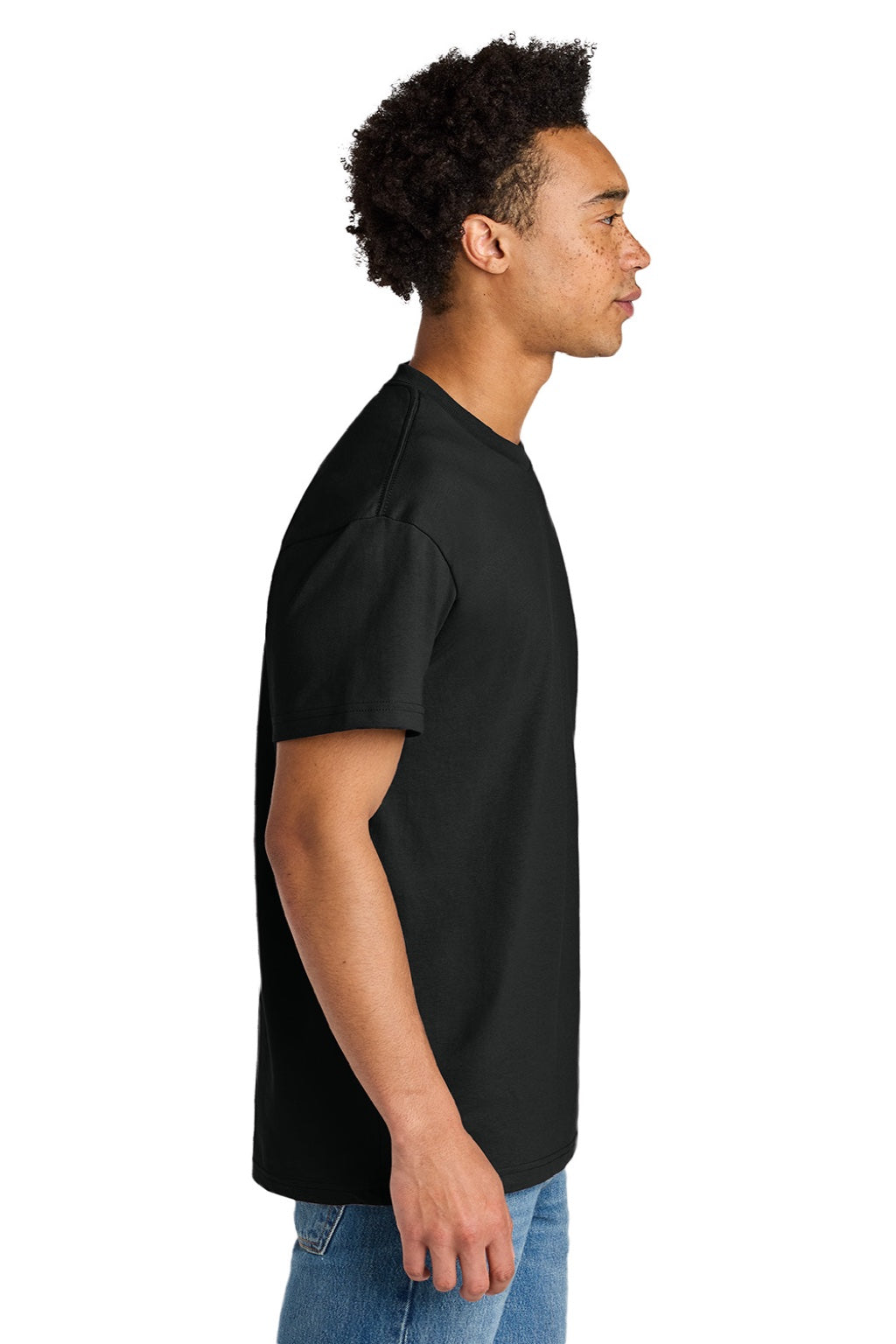 Next Level NL7200 Mens Short Sleeve Crewneck T-Shirt Black Model Side