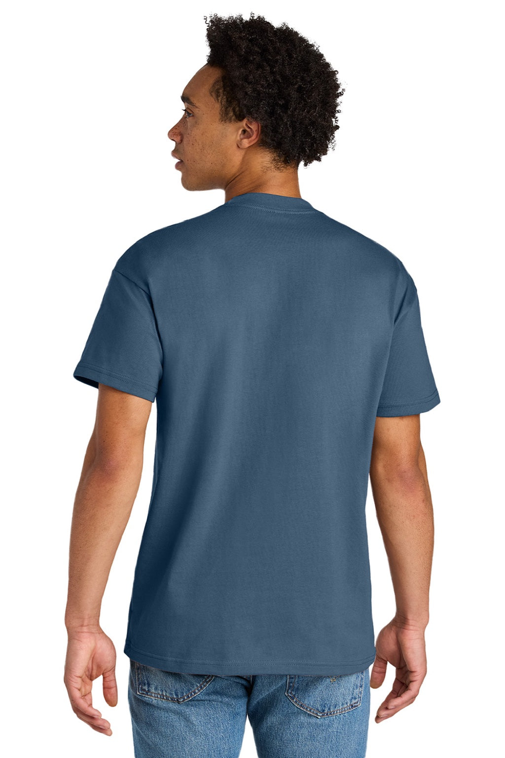 Next Level NL7200 Mens Short Sleeve Crewneck T-Shirt Blue Jean Model Back