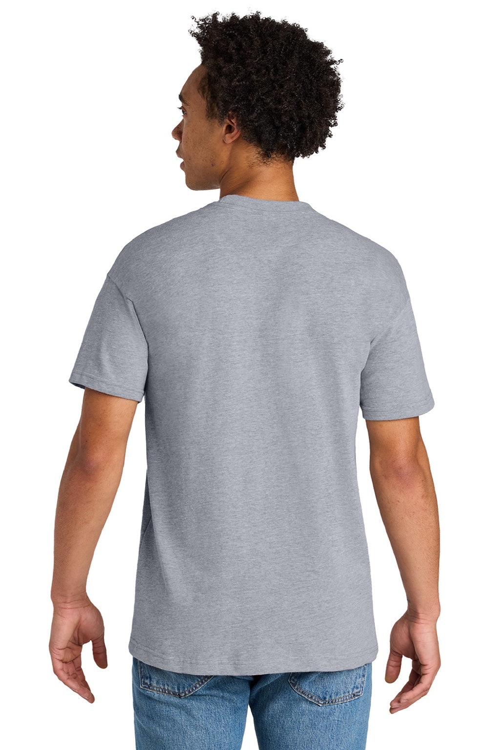 Next Level NL7200 Mens Short Sleeve Crewneck T-Shirt Heather Grey Model Back