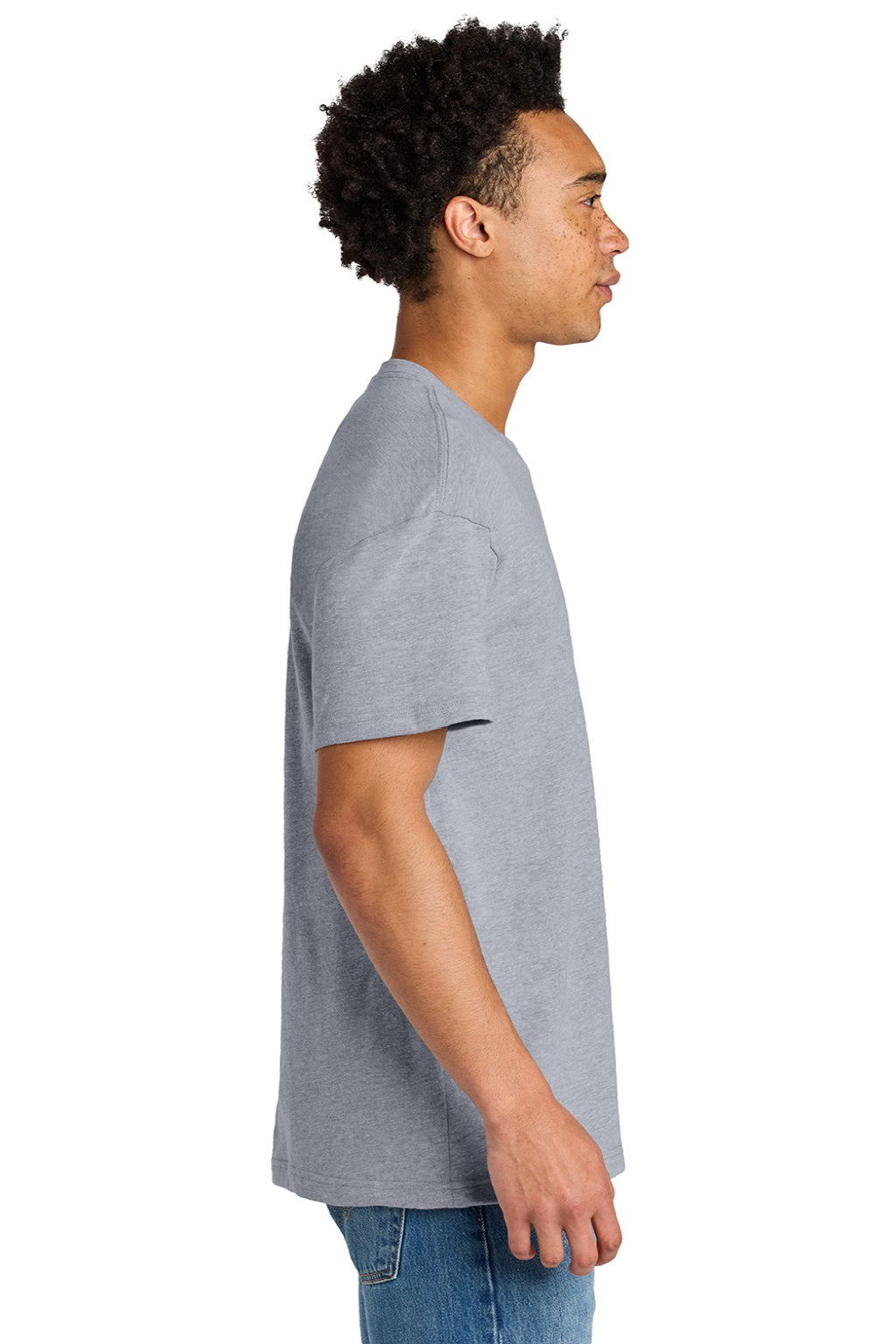 Next Level NL7200 Mens Short Sleeve Crewneck T-Shirt Heather Grey Model Side