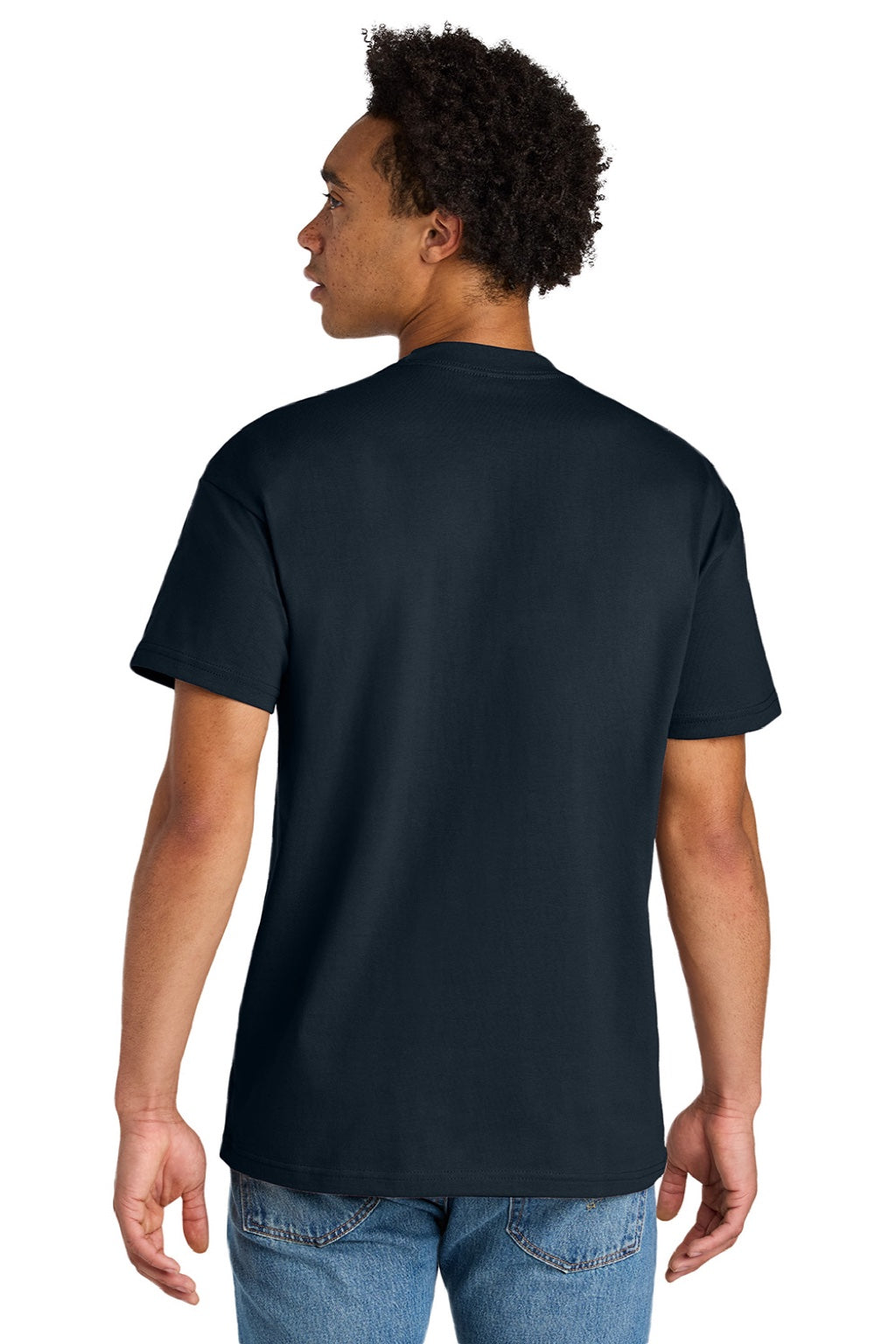 Next Level NL7200 Mens Short Sleeve Crewneck T-Shirt Midnight Navy Blue Model Back