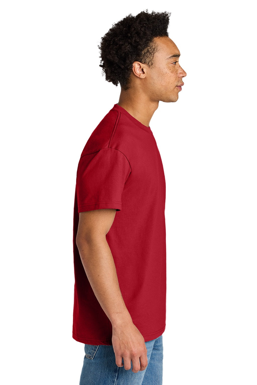 Next Level NL7200 Mens Short Sleeve Crewneck T-Shirt Red Model Side