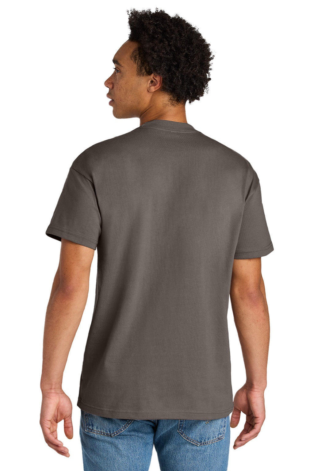 Next Level NL7200 Mens Short Sleeve Crewneck T-Shirt Shiitake Grey Model Back