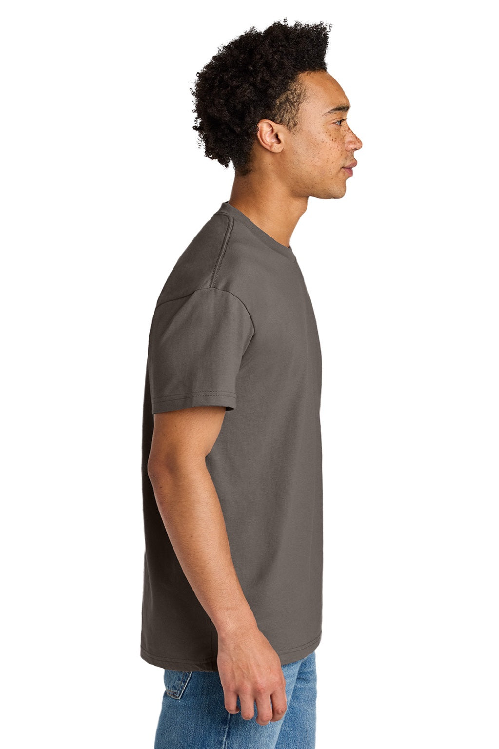 Next Level NL7200 Mens Short Sleeve Crewneck T-Shirt Shiitake Grey Model Side