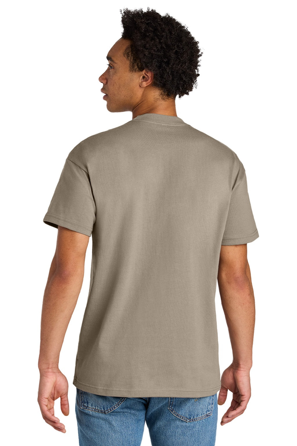 Next Level NL7200 Mens Short Sleeve Crewneck T-Shirt Tan Model Back