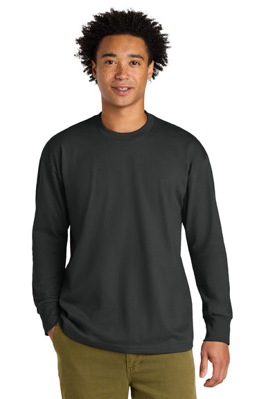 Next Level NL7211 Mens Long Sleeve Crewneck T-Shirt Graphite Black Model Front