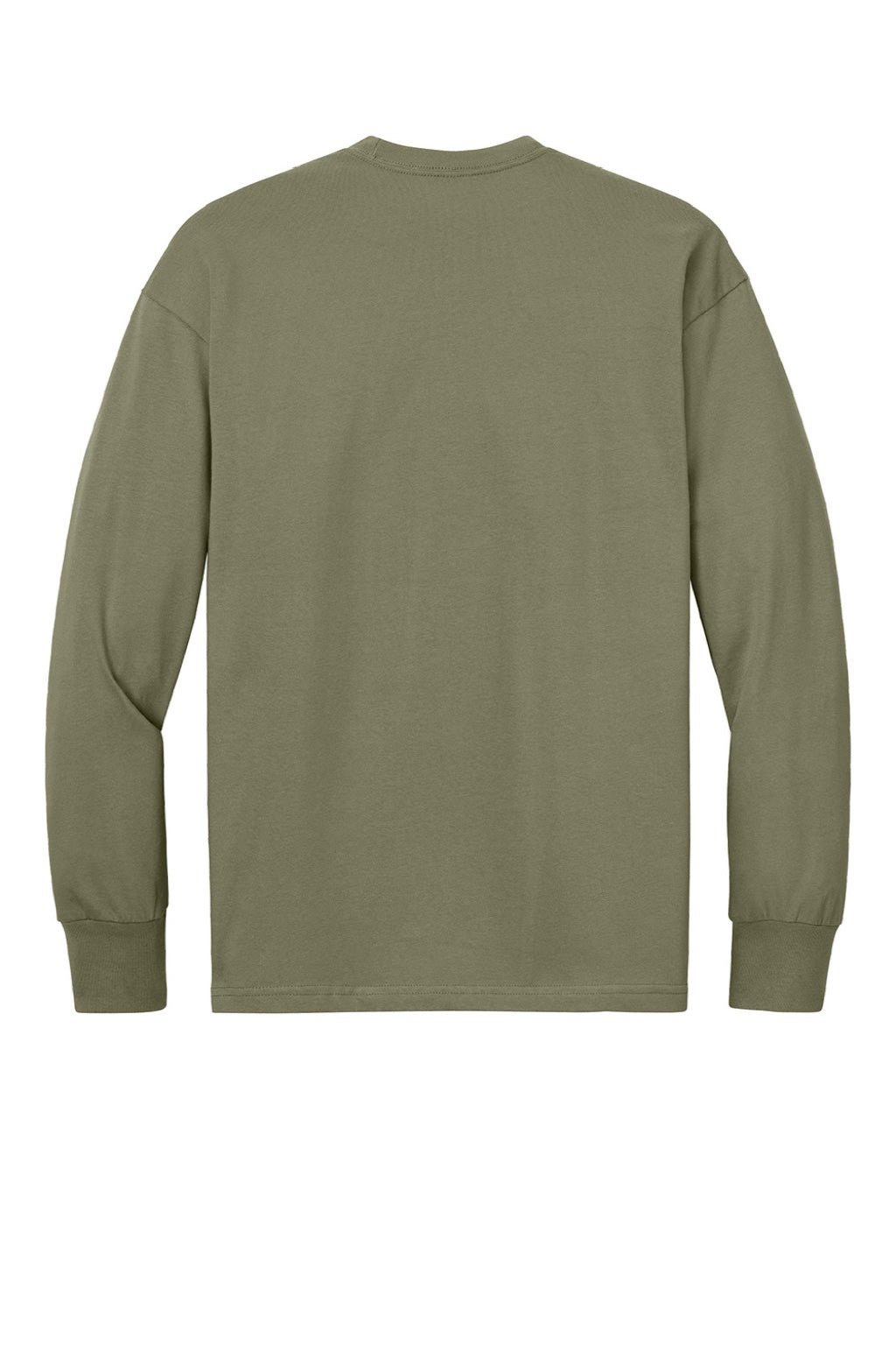 Next Level NL7211 Mens Long Sleeve Crewneck T-Shirt Light Olive Green Flat Back