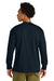 Next Level NL7211 Mens Long Sleeve Crewneck T-Shirt Midnight Navy Blue Model Back
