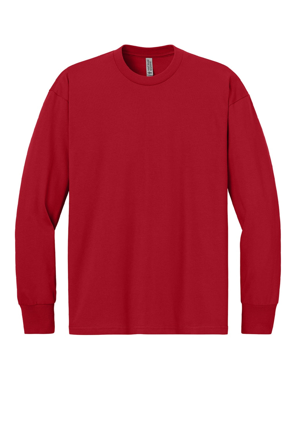 Next Level NL7211 Mens Long Sleeve Crewneck T-Shirt Red Flat Front
